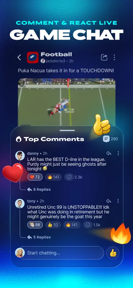 Official Sleeper App Store screenshot showing game chat